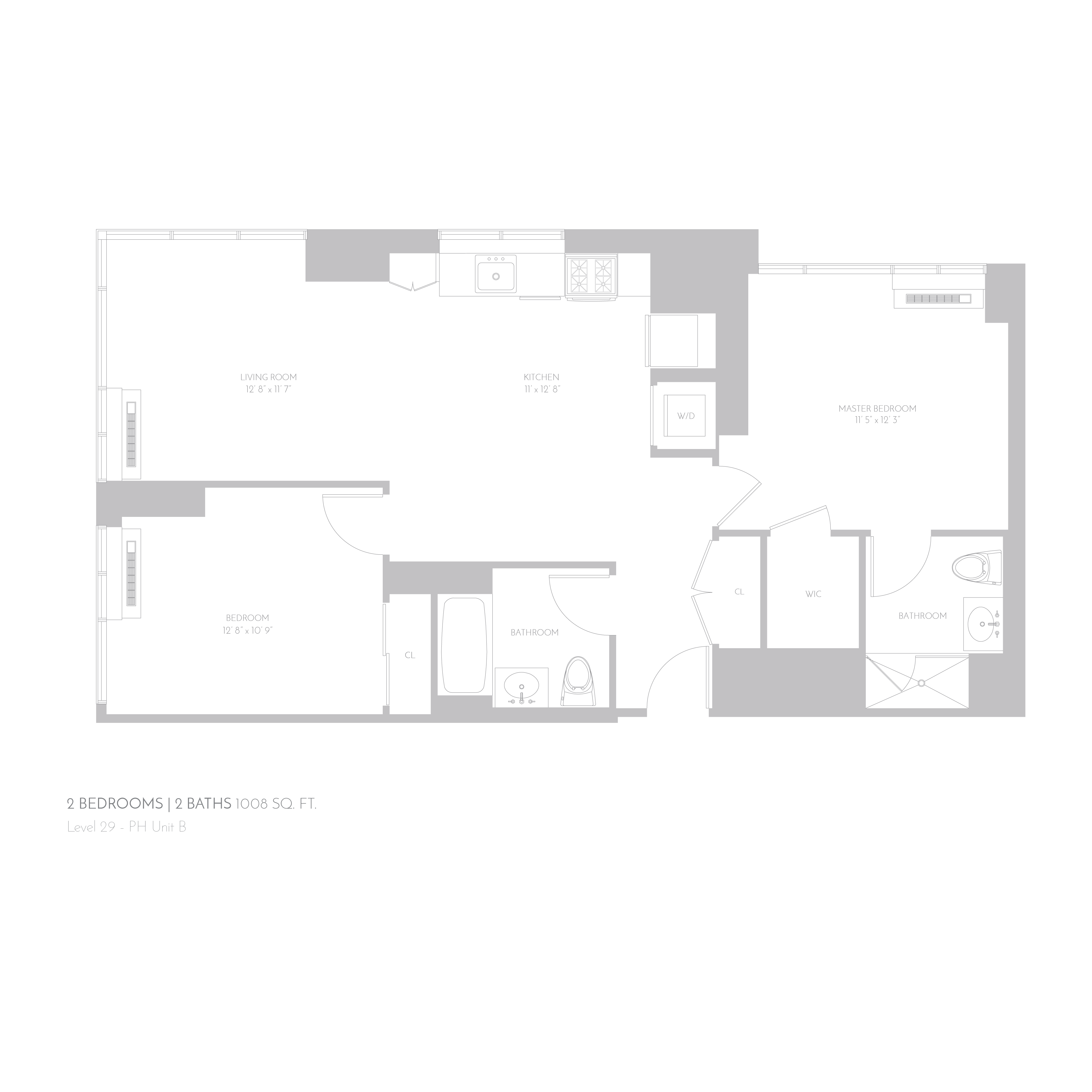 Floor plan layout diagram for 29- PH B